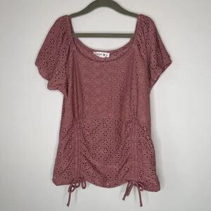 Old Navy Mauve Eyelet Blouse